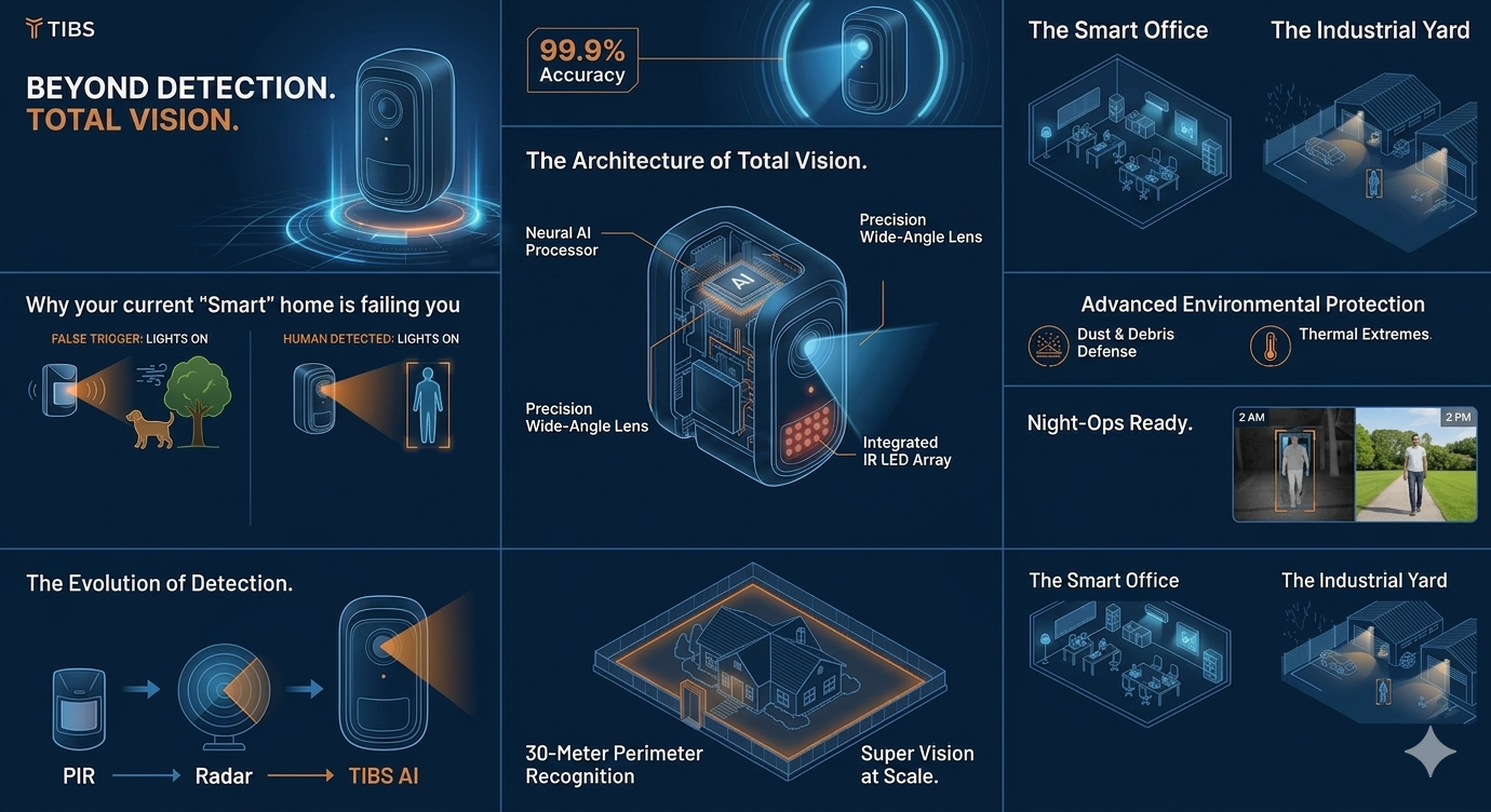 TIBS AI Vision - 30m detection radius and Neural AI Processor